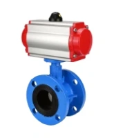 Затвор дисковый поворотный DN.ru WBV1313E-2W-F-H Ду100 Ру16 фланцевый, корпус - чугун GGG40, диск - чугун GGG40, уплотнение - EPDM, с пневмоприводом DN.ru PA-DA-105 и пневмораспределителем DN.ru 4M310-08 AC220V