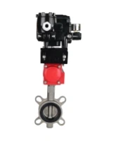 Затвор дисковый поворотный DN.ru WBV3131N-2W-Fb-H Ду80 Ру16, корпус - нержавеющая сталь 304, диск - нержавеющая сталь 304, NBR, с пневмоприводом DN.ru PA-DA-083, позиционером DN.ru YT-1000RSN с обратной связью и ручным дублером DN.ru MON2-450-T28-ISO