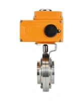 Затвор дисковый поворотный DN.ru WBV3131E-2W-W-H Ду15 Ру10 под приварку, корпус - пищевая нержавеющая сталь 304, уплотнение - EPDM, с электроприводом QT-N-003EM-O1-220VAC-У1 220В HARK