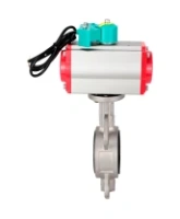 Затвор дисковый поворотный DN.ru WBV3131N-2W-Fb-H Ду65 Ру16 корпус - нержавеющая сталь 304, диск - нержавеющая сталь 304, уплотнение - NBR, с пневмоприводом PA-DA-065 и магнитным переключателем ALS200D