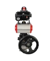 Кран шаровой DN.ru BV3232P(3pc)-FP-W-ISO-H Ду65 Ру25 SS316 полнопроходной под приварку, корпус - нержавеющая сталь с пневмоприводом DN.ru PA-DA-083, блоком концевых выключателей APL-410N EX и ручным дублером MON2-450-T28-ISO