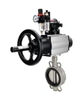 Затвор дисковый поворотный DN.ru WBV3131V-2W-Fb-H Ду150 Ру16 межфланцевый, корпус - нержав.сталь 304, диск - нержав.сталь 304, уплотнение - VITON, с пневмоприводом PA-DA-105-1, пневмораспределителем 4M310-08 220В NAMUR, БКВ APL-210N и БПВ AFC2000