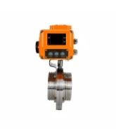 Затвор дисковый поворотный DN.ru WBV3131E-2W-T-H Ду100 Ру10 резьбовой, корпус - пищевая нержавеющая сталь 304, уплотнение - EPDM, с электроприводом QT-N-005EM-B1-220VAC-У1 c датчиком обратной связи и входным управляющим сигналом 0-10В HARK