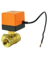 Кран шаровой DN.ru BV0030NP-SP-3T-T-ED Ду25 Ру16 стандартнопроходной, T-тип, трехходовой, латунь, внутренняя резьба, уплотнение - нитриловый каучук / PTFE, с электроприводом 220В без концевых выключателей