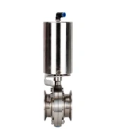 Затвор дисковый поворотный кламповый DN.ru WBV3131S-2W-C-H Ду100 Ру10 корпус - пищевая нержавеющая сталь 304, уплотнение – Silicon, с пневмоприводом DN.ru PA-SA-85 с возвратными пружинами