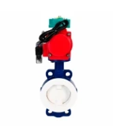 Затвор дисковый поворотный DN.ru WBV3434Pf-2W-Fb-H Ду80 Ру16 корпус - углеродистая сталь WCB, диск - углеродистая сталь WCB, футерованный PTFE, уплотнение - PTFE, с пневмоприводом DN.ru PA-SA-105, 4M310-08 AC220V и ALS200D