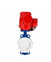 Затвор дисковый поворотный DN.ru WBV3434Pf-2W-Fb-R Ду150 Ру16, корпус - углеродистая сталь WCB, диск - углеродистая сталь WCB, футерованный PTFE, уплотнение - PTFE, с электроприводом QT-EX-020M-O2-220VAC-У1