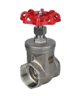 Задвижка клиновая DN.ru GVWR3131M-2W-T-S Ду25 Ру16 резьбовая, шпиндель - выдвижной, корпус - нержавеющая сталь SS304, клин - нержавеющая сталь SS304, уплотнение - металл, управление - штурвал