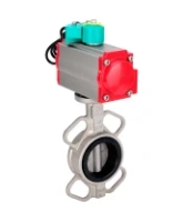 Затвор дисковый поворотный DN.ru WBV3131N-2W-Fb-H Ду65 Ру16 корпус - нержавеющая сталь 304, диск - нержавеющая сталь 304, уплотнение - NBR, с пневмоприводом PA-DA-065 и магнитным переключателем ALS200D