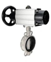 Затвор дисковый поворотный DN.ru WBV3131V-2W-Fb-H Ду150 Ру16 межфланцевый, корпус - нержавеющая сталь 304, диск - нержавеющая сталь 304, уплотнение - VITON, с пневмоприводом PA-DA-105-1 и пневмораспределителем 4M310-08 220В NAMUR