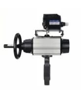Затвор дисковый поворотный DN.ru WBV4242E-2W-Fb-ISO Дн80 Ру10 межфланцевый, корпус - НПВХ, диск - НПВХ, уплотнение - EPDM, с пневмоприводом PA-DA-105-1 и пневмопозиционером YT-1000RSN без обратной связи
