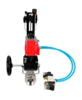 Кран шаровой DN.ru BV3232P(2pc)-FP-T-ISO-H Ду100 Ру40 полнопроходной, внутренняя резьба, нержавеющая сталь 316, уплотнение - PTFE, с пневмоприводом PA-DA-083, пневмораспределителем 4V320-08 AC220V, ручным дублером MON2-450-T28-ISO, БПВ AFC2000
