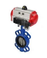 Затвор дисковый поворотный DN.ru WBV1413E-2W-Fb-H Ду125 Ру16, корпус - чугун GGG50, диск - чугун GGG40, уплотнение - EPDM, с пневмоприводом DN.ru PA-DA-105 и пневмораспределителем 4M310-08 AC220V