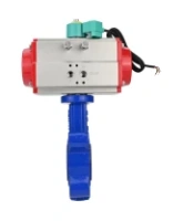 Затвор дисковый поворотный DN.ru WBV1631E-2W-Fb-H Ду50 Ру16 LUG межфланцевый, корпус - чугун QT450, диск - нержавеющая сталь AISI 304, уплотнение - EPDM, с пневмоприводом PA-SA-083 и магнитным переключателем ALS200D