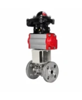 Кран шаровой DN.ru BV3131P(3pc)-FP-F-ISO-H Ду100 Ру16 полнопроходной трехсоставной, фланцевый, нержавеющая сталь 304, уплотнение - PTFE, 22х22, F10, WDVF, с пневмоприводом DN.ru PA-DA-105, пневмораспределителем 4M310-08 AC220V и БКВ APL-210N