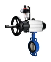 Затвор дисковый поворотный DN.ru WBV1413E-2W-Fb-H Ду150 Ру16, корпус - чугун GGG50, диск - чугун GGG40, уплотнение - EPDM, с пневмоприводом DN.ru PA-DA-105-1 двойного действия, пневмораспределителем 4M310-08 AC220V, БПВ AFC2000