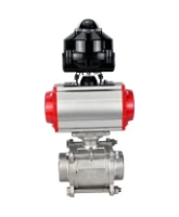 Кран шаровой DN.ru BV3232P(3pc)-FP-W-ISO-H WDVF Ду15 Ру63 полнопроходной, трехсоставной, корпус - нержавеющая сталь 316, уплотнение - PTFE, под приварку, с пневмоприводом PA-SA-065, пневмораспределителем 4M310-08 AC220V, БКВ APL-510N EX