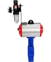 Затвор дисковый поворотный DN.ru WBV1631E-2W-Fb-H Ду125 Ру16 LUG корпус - чугун QT450, диск - нержавеющая сталь 304, уплотнение - EPDM, с пневмоприводом DN.ru PA-SA-140, пневмораспределителем 4M310-08 AC220V и БПВ AFC2000