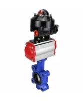 Затвор дисковый поворотный DN.ru WBV1616E-2W-Fb-H Ду100 Ру16 LUG корпус - чугун QT450, диск - чугун QT450, уплотнение - EPDM, с пневмоприводом DN.ru PA-DA-083 и БКВ APL-510N EX