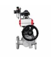 Кран шаровой DN.ru BV3232P(2pc)-FP-3WL-F-ISO-H Ду20 Ру16 HYMT трехходовой L-тип, полнопроходной, фланцевый, корпус - нерж.сталь AISI316, с пн.приводом PA-DA-052, пн.распредел 4M320-08 AC220V, руч.дублером MON1-250-T26-ISO, БКВ APL-210N и БПВ AFC2000