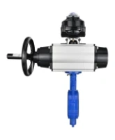 Затвор дисковый поворотный DN.ru WBV1432E-2W-Fb-H Ду150 Ру16, корпус - чугун GGG50, диск - нержавеющая сталь 316L, уплотнение - EPDM, с пневмоприводом DN.ru PA-DA-105-1 двойного действия, пневмораспределителем 4M310-08 AC220V, БКВ APL-510N-EX