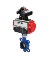 Затвор дисковый поворотный DN.ru WBV1413E-2W-Fb-H Ду40 Ру16, корпус - чугун GGG50, диск - чугун GGG40, уплотнение - EPDM, 9х9, F05, с пневмоприводом DN.ru PA-DA-052, пневмораспределителем 4M310-08 AC220V, БКВ APL-210N