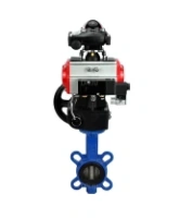 Затвор дисковый поворотный DN.ru WBV1413E-2W-Fb-H Ду40 Ру16, корпус - чугун GGG50, диск - чугун GGG40, EPDM, 9х9, F05, с пневмоприводом PA-DA-052, пневмораспределителем 4M310-08 AC220V, БКВ APL-210N, ручным дублером MON1-250-T26-ISO