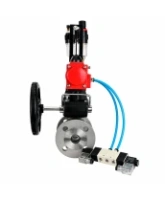 Кран шаровой DN.ru BV3232P(2pc)-FP-F-ISO-H Ду40 Ру16 полнопроходной фланцевый, корпус - нержавеющая сталь 316, уплотнение - PTFE, с пневмоприводом PA-DA-083, пневмораспределителем 4V320-08 AC220V, ручным дублером MON2-450-T28-ISOи БПВ AFC2000