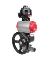 Кран шаровой DN.ru BV3232P(3pc)-FP-W-ISO-H LONG Ду50 Ру40 полнопроход., корпус - нерж.сталь 316, уплотнение - PTFE, под приварку, с пн.приводом PA-DA-083, пн.распределителем 4M310-08 AC220V, ручным дублером MON2-450-T28-ISO и БКВ APL-510N EX