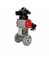 Кран шаровой DN.ru BV3131P(3pc)-FP-F-ISO-H Ду100 Ру16 полнопроходной, фланцевый, корпус - нержавеющая сталь 304, PTFE, 22х22, WDVF, с пневмоприводом PA-DA-105, пневмораспределителем 4M320-08 AC220V и БКВ APL-210N