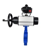 Затвор дисковый поворотный DN.ru WBV1616E-2W-Fb-H Ду125 Ру16 LUG корпус - чугун QT450, диск - чугун QT450, уплотнение - EPDM, с пневмоприводом DN.ru PA-DA-105-1, пневмораспределителем 4M310-08 AC220V и БКВ APL-410N EX
