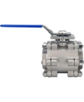 Кран шаровой DN.ru BV3232P(3pc)-FP-SW-ISO-H Ду80 Ру63 полнопроходной, под приварку, материал корпуса - нержавеющая сталь SS316, с ISO-фланцем и рукояткой
