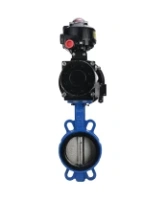 Затвор дисковый поворотный DN.ru WBV1413E-2W-Fb-H Ду150 Ру16, корпус - чугун GGG50, диск - чугун GGG40, уплотнение - EPDM, с пневмоприводом DN.ru PA-DA-105-1 двойного действия, пневмораспределителем 4M310-08 AC220V, БКВ APL-510N-EX