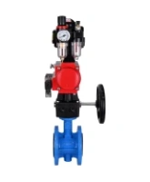 Затвор дисковый поворотный DN.ru WBV1313E-2W-F-H Ду100 Ру16 фланцевый, корпус - чугун GGG40, диск - чугун GGG40, EPDM, с пневмоприводом PA-DA-105, пневмораспределителем 4M310-08 AC220V, БКВ APL-510N EX, ручным дублером MON1-250-T26-ISO и БПВ AFC2000
