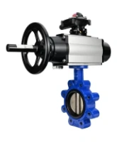 Затвор дисковый поворотный DN.ru WBV1616E-2W-Fb-H Ду125 Ру16 LUG корпус - чугун QT450, диск - чугун QT450, уплотнение - EPDM, с пневмоприводом DN.ru PA-DA-105-1, пневмораспределителем 4M310-08 AC220V и БКВ APL-210N