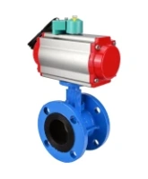 Затвор дисковый поворотный DN.ru WBV1313E-2W-F-H Ду100 Ру16 фланцевый, корпус - чугун GGG40, диск - чугун GGG40, уплотнение - EPDM, с пневмоприводом PA-DA-105, пневмораспределителем 4M310-08 AC220V и магнитным переключателем ALS200D