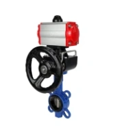 Затвор дисковый поворотный DN.ru WBV1413E-2W-Fb-H Ду40 Ру16, корпус - чугун GGG50, диск - чугун GGG40, уплотнение - EPDM, с пневмоприводом DN.ru PA-DA-052 двойного действия, пневмораспределителем 4M310-08 AC220V, ручным дублером MON1-250-T26-ISO