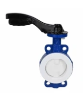 Затвор дисковый поворотный DN.ru WBV3434Pf-2W-Fb-H Ду125 Ру16 корпус - углеродистая сталь WCB, диск - углеродистая сталь WCB, футерованный PTFE, уплотнение - PTFE, межфланцевый, с рукояткой