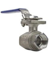 Кран шаровой DN.ru BV3232P(2pc)-FP-T-ISO-H Ду20 Ру63 полнопроходной двухходовой, нержавеющая сталь 316, внутренняя резьба, уплотнение - PTFE, с ISO-фланцем и рукояткой, 9х9, F03/F04