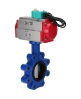 Затвор дисковый поворотный DN.ru WBV1631E-2W-Fb-H Ду100 Ру16 LUG корпус - чугун QT450, диск - нержавеющая сталь 304, уплотнение - EPDM, с пневмоприводом PA-DA-083 и магнитным переключателем ALS200D