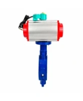 Затвор дисковый поворотный DN.ru WBV3434Pf-2W-Fb-H Ду80 Ру16 корпус - углеродистая сталь WCB, диск - углеродистая сталь WCB, футерованный PTFE, уплотнение - PTFE, с пневмоприводом DN.ru PA-SA-105 и ALS200D