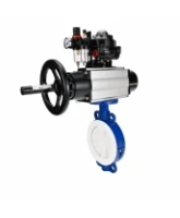 Затвор дисковый поворотный DN.ru WBV3434Pf-2W-Fb-R Ду200 Ру16, корпус - угл. сталь WCB, диск - угл. сталь WCB, футерованный PTFE, уплотнение - PTFE, с пневмоприводом PA-DA-105-1, пневмораспределителем 4M310-08 AC220V, БКВ APL-510N EX и БПВ AFC2000