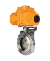 Затвор дисковый поворотный DN.ru WBV3131E-2W-W-H Ду15 Ру10 под приварку, корпус - пищевая нержавеющая сталь 304, уплотнение - EPDM, с электроприводом QT-N-003EM-O1-220VAC-У1 220В HARK