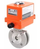 Кран шаровой DN.ru BV3232P-FP-Fb-ISO-H Ду20 Ру16, корпус - сталь 316, уплотнение - PTFE, полнопроходной, межфланцевый с электроприводом DN.ru QT-N-003EM-O1-220VAC-У1 MINI