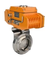 Затвор дисковый поворотный DN.ru WBV3131E-2W-W-H Ду15 Ру10 под приварку, корпус - пищевая нержавеющая сталь 304, уплотнение - EPDM, с электроприводом QT-N-005EM-A1-220VAC-У1 c датчиком обратной связи и входным управляющим сигналом 4-20мА HARK