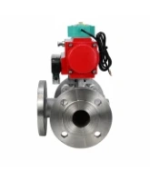 Кран шаровой DN.ru BV3232P(2pc)-FP-3WL-F-ISO-H Ду20 Ру16 HYMT, трехходовой L-тип, полнопроходной, фланцевый, корпус - нержавеющая сталь SS316, с пневмоприводом PA-DA-052, пневмораспределителем 4M310-08 24В NAMUR и магнитным переключателем ALS200D