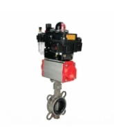 Затвор дисковый поворотный DN.ru WBV3232V-2W-Fb-H Ду200 Ру16, корпус - нержавеющая сталь 316L, диск - нержавеющая сталь 316L, уплотнение - VITON, с пневмоприводом PA-DA-130, пневмораспределителем 4M310-08 AC220V, БКВ APL-410N EX и БПВ AFC2000