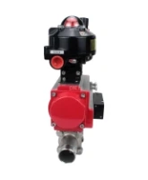 Кран шаровой DN.ru BV3232P(3pc)-FP-W-ISO-H LONG Ду32 Ру40 полнопроходной, корпус - нержавеющая сталь 316, уплотнение - PTFE, под приварку, с пневмоприводом DN.ru PA-SA-083, пневмораспределителем 4M310-08 AC220V, БКВ APL-510N EX и БПВ AFC2000