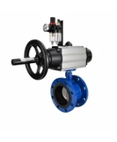 Затвор дисковый поворотный DN.ru WBV1331E-2W-F-H Ду50 Ру16 фланцевый, корпус - чугун GGG40, диск - нержавеющая сталь 304, уплотнение - EPDM, с пневмоприводом DN.ru PA-DA-105-1, 4M310-08 AC220V и AFC2000