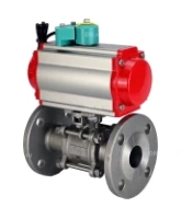 Кран шаровой DN.ru BV3131P(3pc)-FP-F-ISO-H Ду100 Ру16 полнопроходной трехсоставной, фланцевый, нержавеющая сталь 304, уплотнение - PTFE, 22х22, F10, WDVF, пневмопривод PA-DA-105, пневмораспределитель 4M310-08 AC220V и магнитным переключателем ALS200D